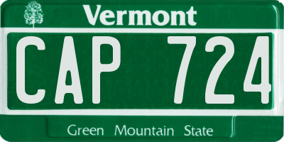 VT license plate CAP724