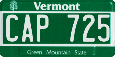 VT license plate CAP725