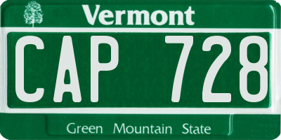 VT license plate CAP728