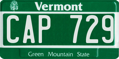 VT license plate CAP729