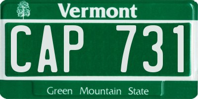 VT license plate CAP731