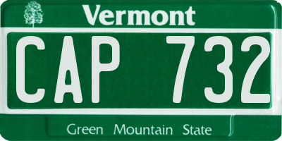 VT license plate CAP732