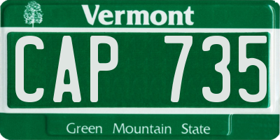 VT license plate CAP735