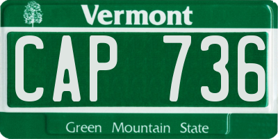 VT license plate CAP736