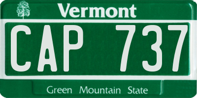 VT license plate CAP737