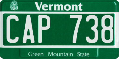 VT license plate CAP738