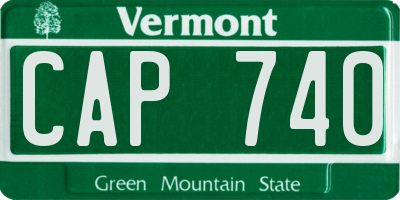 VT license plate CAP740