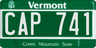VT license plate CAP741