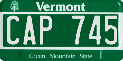 VT license plate CAP745