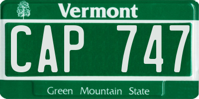 VT license plate CAP747