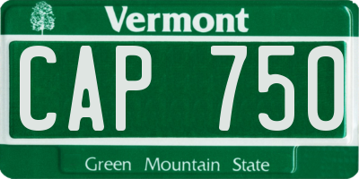 VT license plate CAP750