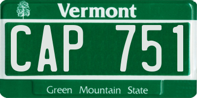 VT license plate CAP751