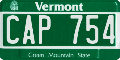 VT license plate CAP754