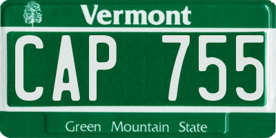 VT license plate CAP755