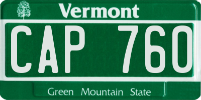 VT license plate CAP760