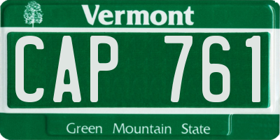 VT license plate CAP761