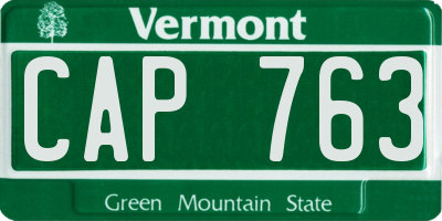 VT license plate CAP763