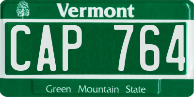 VT license plate CAP764