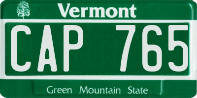 VT license plate CAP765