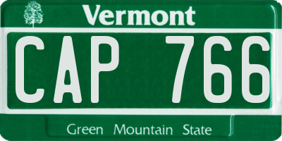 VT license plate CAP766