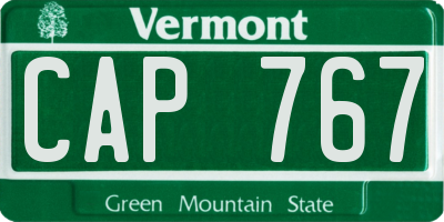 VT license plate CAP767