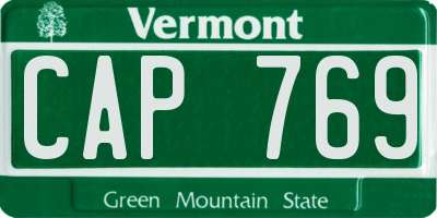 VT license plate CAP769