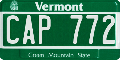 VT license plate CAP772