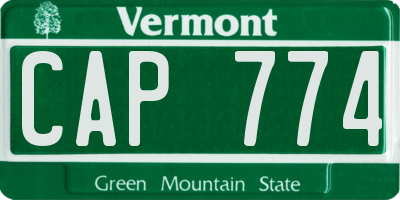 VT license plate CAP774