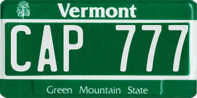 VT license plate CAP777