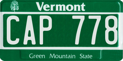 VT license plate CAP778