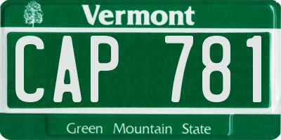 VT license plate CAP781