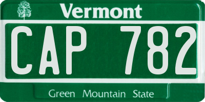 VT license plate CAP782