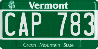 VT license plate CAP783