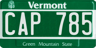 VT license plate CAP785