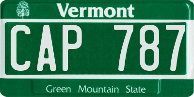 VT license plate CAP787