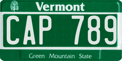 VT license plate CAP789
