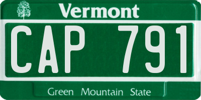 VT license plate CAP791