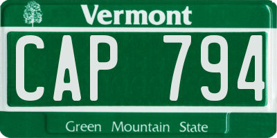 VT license plate CAP794