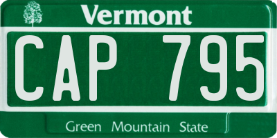 VT license plate CAP795