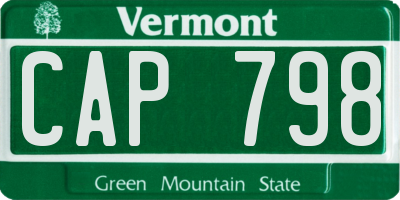 VT license plate CAP798