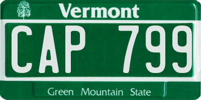 VT license plate CAP799