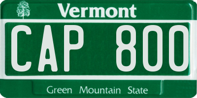 VT license plate CAP800