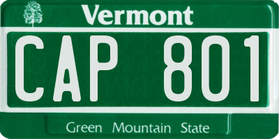 VT license plate CAP801