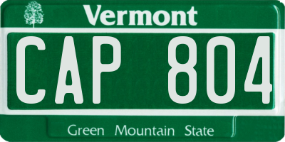 VT license plate CAP804