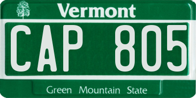 VT license plate CAP805