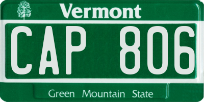 VT license plate CAP806