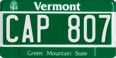 VT license plate CAP807