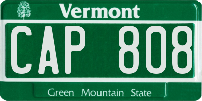 VT license plate CAP808