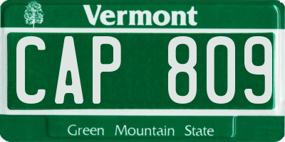 VT license plate CAP809