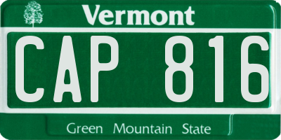VT license plate CAP816